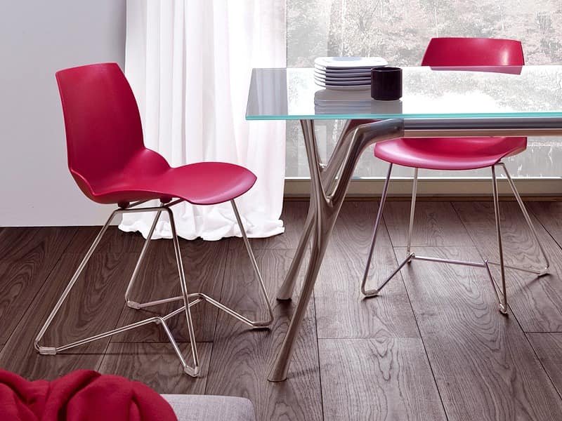 Kaleidos 3, Stuhl aus Metall und recycelbare Polymer, für Office