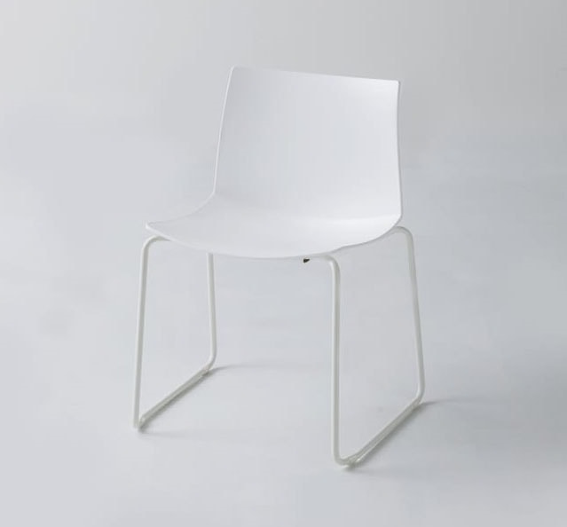 Kanvas 2 ST, Weißer Stuhl mit Kufengestell