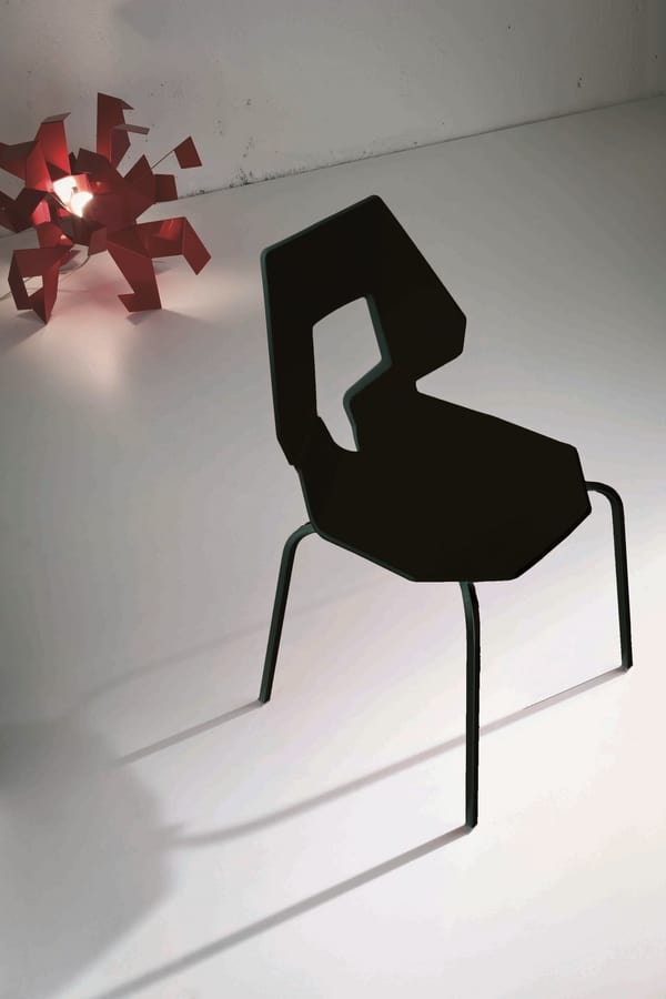 Prodige NA, Minimal Stuhl aus Metall und Polymer, perfored zurück