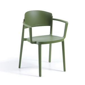 Abuela B, Stapelbarer Stuhl aus Technopolymer mit Armlehnen