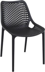 Alice - S, Stuhl mit Polypropylen-Struktur, die geeignet fr den Auenbereich, Kunststoff-Stapelstuhl fr den Garten