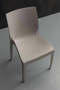 Art. 045 Falena Velvet, Stapelbarer Stuhl komplett aus Polypropylen, für Stangen