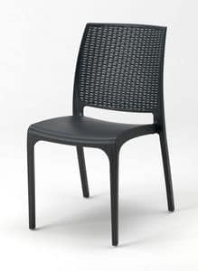 Auenliegender Stuhl Cross  CROSS25PZ, Stapelbare Plastikstuhl fr den Auenbereich und Grten