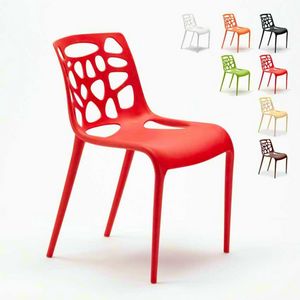 Modernes Design Anti-UV-Polypropylen Stühle GELATERIA Connubia für Küche und Bar - SG613PP, Stuhl aus Polypropylen für Bar im Freien