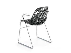Nett R SB/SU, Schlitten-Stuhl mit Armlehnen, für den Außenbereich