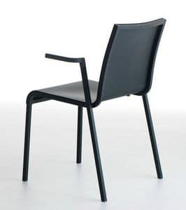 Persia P/PU, Kunststoff-Stuhl mit Armlehnen, stapelbar