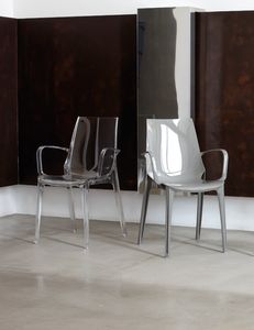 PL 2654, Stuhl aus Polycarbonat mit Armlehnen