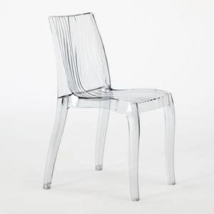 Grand soleil Stuhl aus transparentem Polycarbonat Dune – S6327TRYL, Stapelstuhl aus transluzentem Polycarbonat, für innen und außen