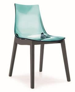 SE 1507, Stuhl aus Polycarbonat mit Beinen aus Buche