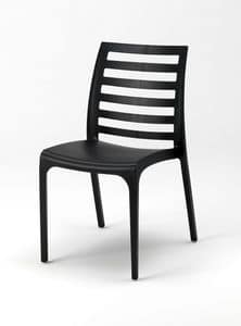 Auenliegender Stuhl LINE  SL100RES25PZ, Stapelstuhl aus Kunststoff fr den Einsatz im Freien