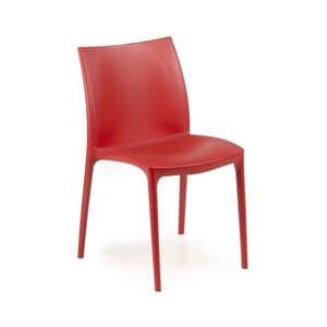 Zip, Stuhl mit Sitz und Rückenlehne aus Kunststoff, stapelbar