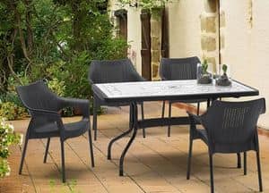 Ribalto Top table 140x80, Gartentisch mit Kippsystem