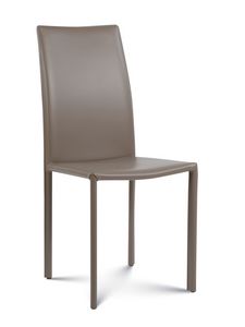 Giada medium, Moderner Stuhl mit Lederbezug