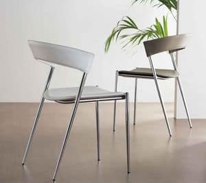 Imola, Stapelbar Stuhl aus Metall fr Restaurant und Wohnnutzung