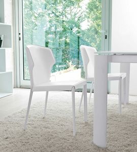VALE, Stuhl aus Metall und Leder, mit harmonischem Design