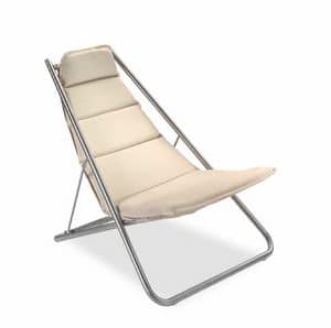 Fold Liegestuhl, Stahl-Liegestuhl, verstellbar, mit wasserabweisendem Stoff