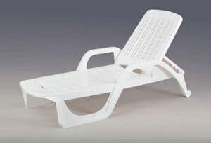 Sonnenliegen aus Kunststoff Mercurio - ME100PLA, Liegestuhl aus Kunststoff mit Armlehnen, verstellbarer Rckenlehne
