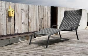 Rest Chaise Lounge, Stapelbares Sonnenliege aus Aluminium und Polyester