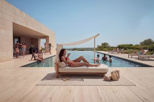 ZEFIRO, Outdoor-Tagesbett aus Teakholz und Aluminium