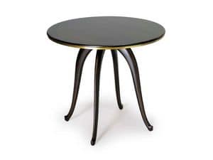 Art.453 small-table, Kleiner runder Tisch mit klassischen Linien, aus Buchenholz