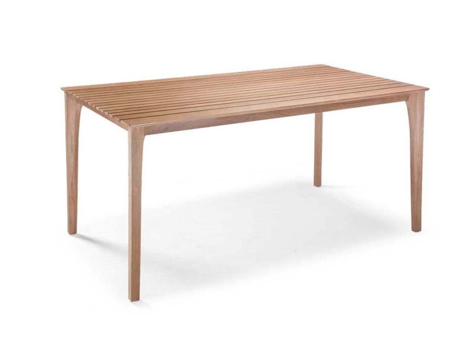 Tisch mit Holzlatten oben