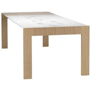 Rosarosae, Rechteckigen Tisch mit strengen Linien, Siebdruck Dekorationen