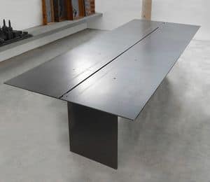 ART. 262/F STEEL, Elegant Tabelle in Metall beschichtet Wachs