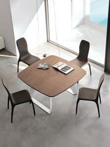 BRENTA, Fester Tisch mit Glas-, Holz- oder Keramikplatte