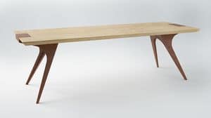 EREISMA - VAR. 1, Tisch mit Eichenholzplatte, glasierte Stahltrger