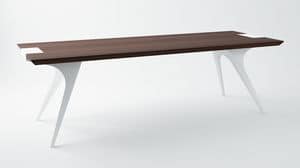 EREISMA - VAR. 2, Tisch mit Stahlbeinen und Eichenholzplatte
