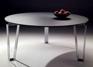 Kyoto round, Runder Tisch mit Stahlgestell, fr moderne Kchen