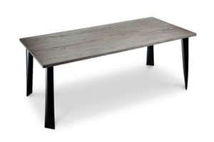Milos Table, Rechteckigen Eisentisch mit Walnuss geräuchertem platte