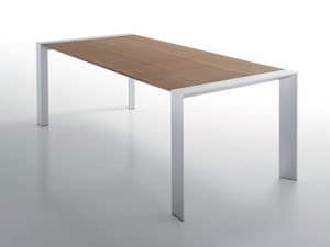 Mr. Brown, Tisch mit Aluminiumrahmen, minimal Tisch, fix oder ausziehbaren Tisch Wohnraum