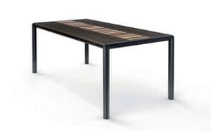 OLIMPO 1.8 BC–WENGE’, Rechteckiger Tisch, Wenge Top, schwarze Stahlkonstruktion
