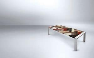 PEGASO 2.5 PW45, Rechteckiger Tisch mit Metallrahmen, Holzplatte, ideal für lineare modernen Speisesaal