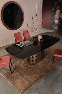 POIS, Fester Tisch mit Holz- oder Keramikplatte