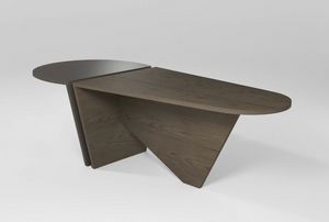 Simone, Ovalen Tisch furniert Nussbaum Canaletto, im stile moderno