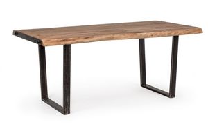 Tisch Elmer 180X90, Tisch mit handgearbeiteter Holzplatte