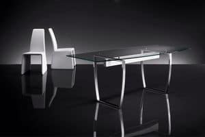 ART. 258/F DIAMOND TABLE, Tische mit Metallgestell, transparente Glasplatte