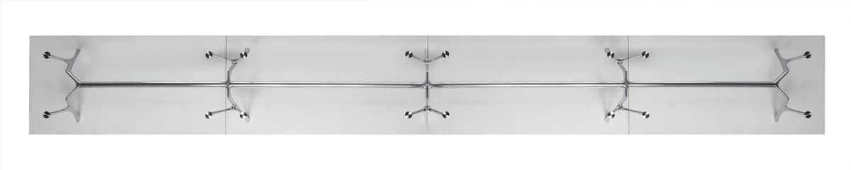 Pegaso Unendlichkeit, Modularer Tisch aus Aluminium mit Glasplatte