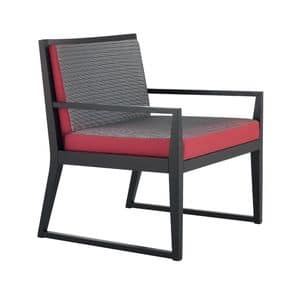 Marker Stulh 05, Design-Stuhl mit groer Sitz, aus Holz, mit Kissen