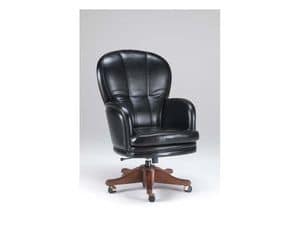 Kent 1, Klassischer Sessel in Leder, für Direktionsbüros