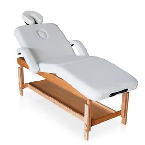 Massagetisch Holz Verstellbar Armlehnen 225 cm Massage-Pro LM190LUP, Massagebett mit mehreren Positionen