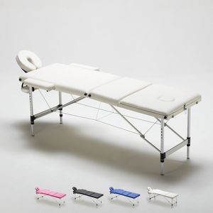 Thai Tragbare Klappbare Hhenverstellbar 3-Zonen Massageliege 210 cm Aluminium LM333ALU, Tragbares Massagebett
