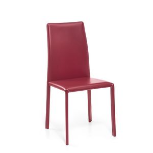 Agata high, Moderne Sessel mit hoher Rückenlehne, mit Leder überzogen