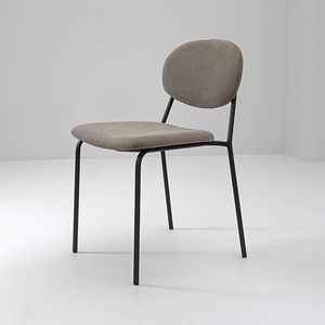 Alfetta, Stapelbarer Stuhl aus Metallrohr, gepolstert