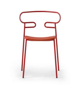 ART. 0047-MET-PU GENOA, Stapelbarer Stuhl aus lackiertem Metall