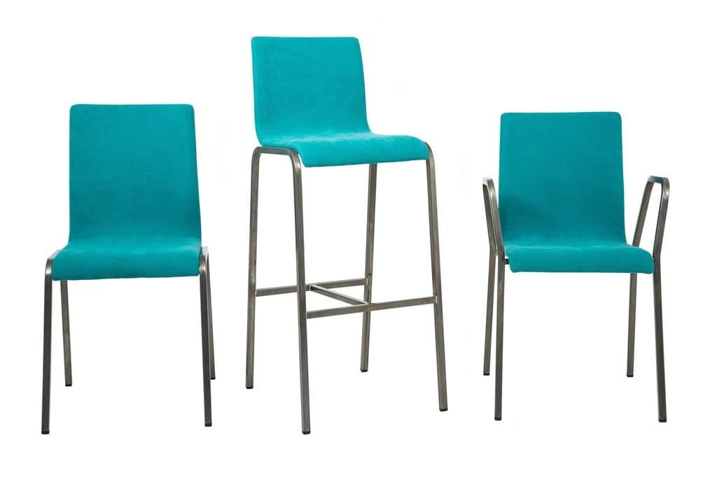 Art.Niù Stuhl, Polsterstuhl mit Metallgestell für Wohn- und Objekt Verwendung