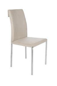 Borso Chrom, Moderne Sessel mit verchromtem Metall fr Bars geeignet , Sthle mit Mikrofaser Abdeckung fr die Kche