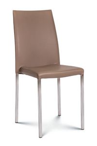 Enza quad medium, Moderner Stuhl mit Metallbeinen mit quadratischem Querschnitt